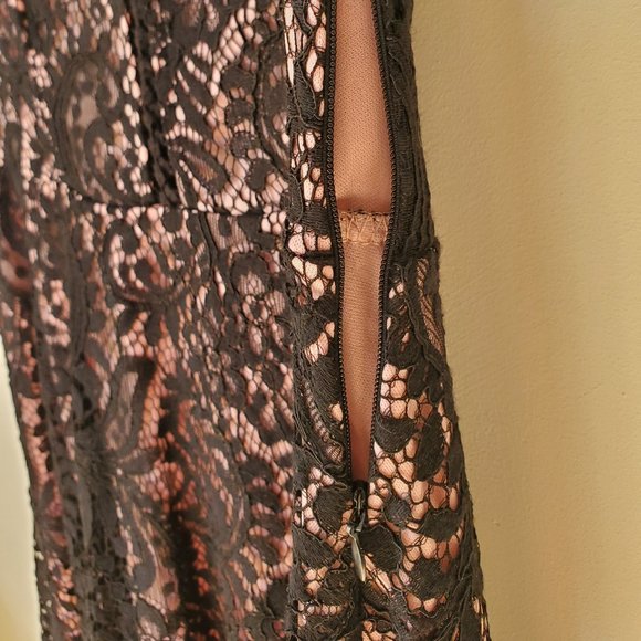 Forever 21 Black & Pink Floral Lace Dress Size Small - Picture 9 of 10